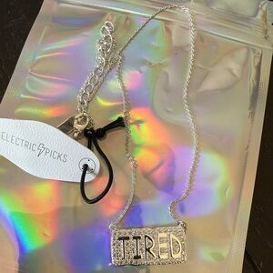 Electric picks tired necklace silver plated tarnish resistant waterproof nwt